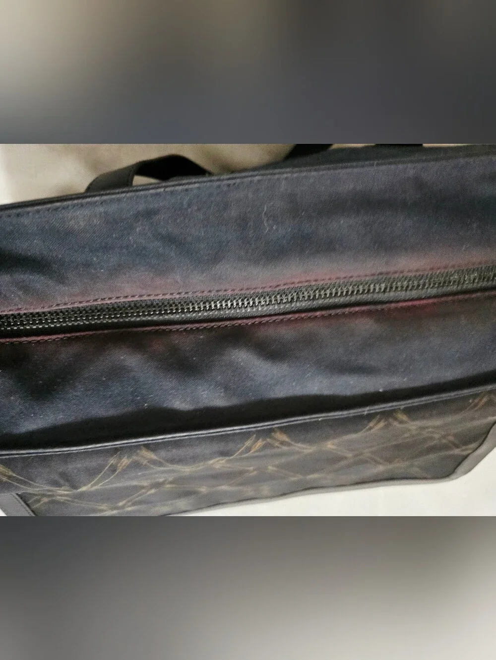 Jack Spade Black Canvas Leather Messenger Laptop Bag